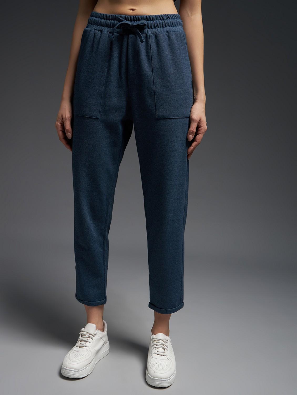 women solid mid rise track pant - 21762342 -  Zoom Image - 0