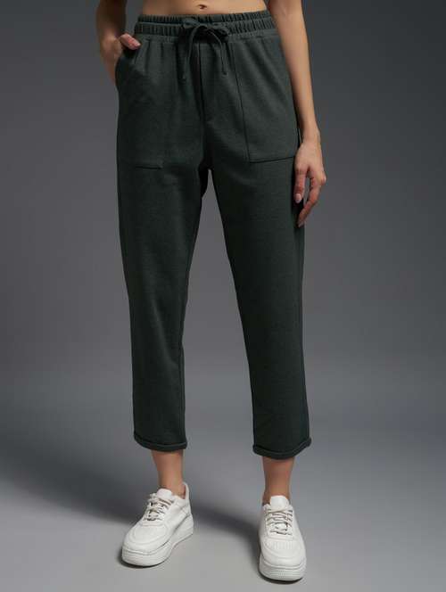 women solid mid rise track pant - 21762343 -  Standard Image - 0