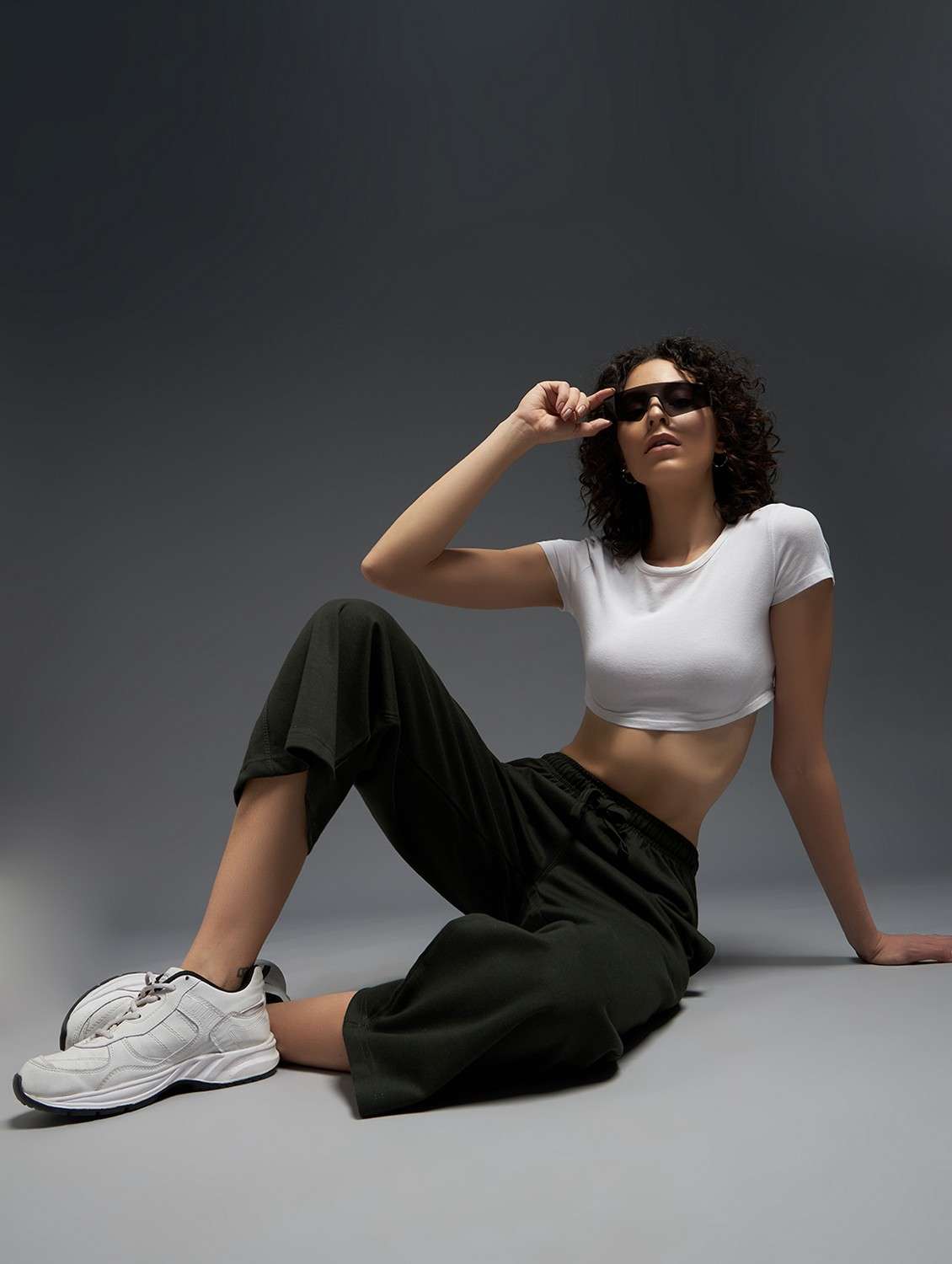 women solid mid rise track pant - 21762347 -  Standard Image - 2