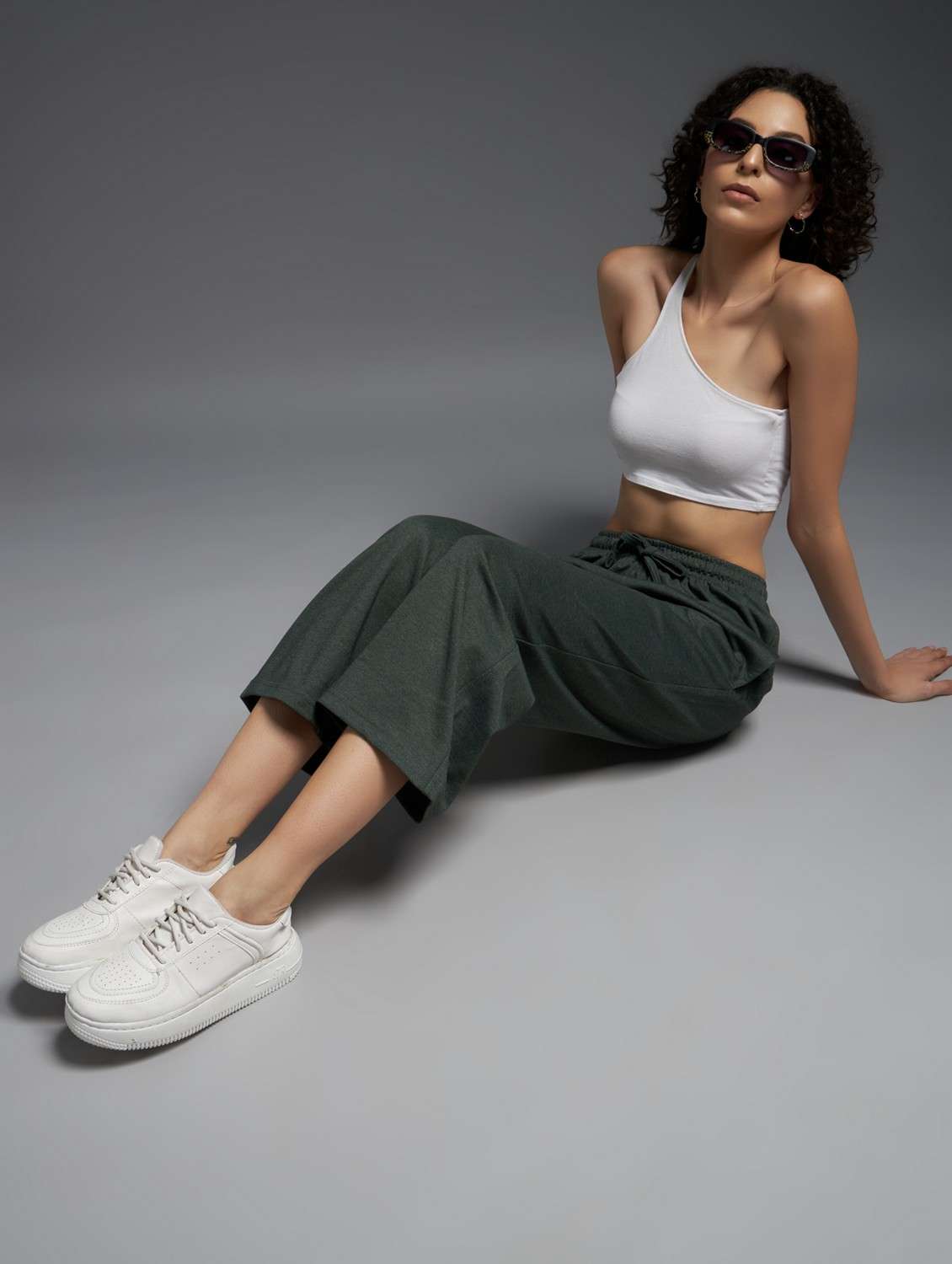 women solid mid rise track pant - 21762348 -  Standard Image - 2