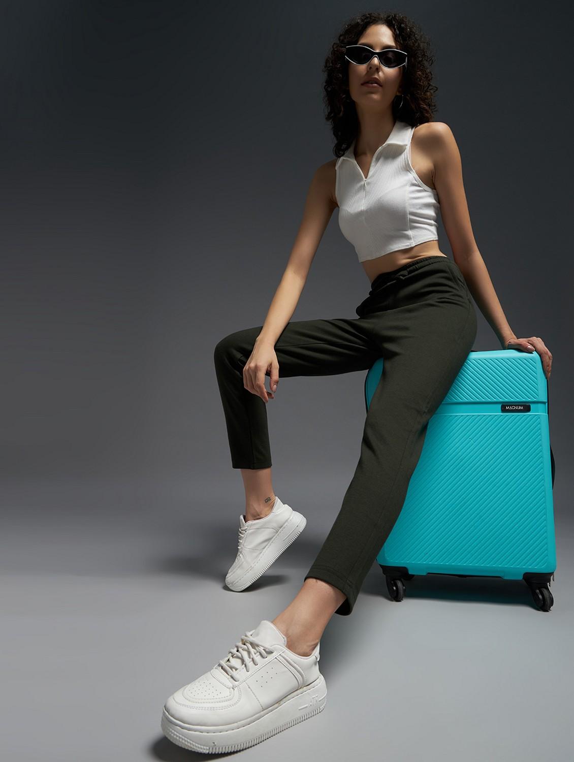 women solid mid rise track pant - 21762359 - Standard Image - 2