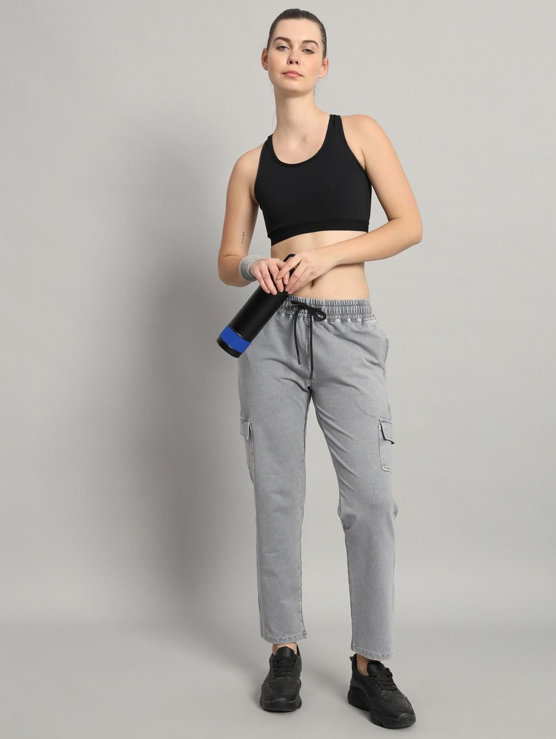 women solid mid rise cargo - 21762361 - Standard Image - 2