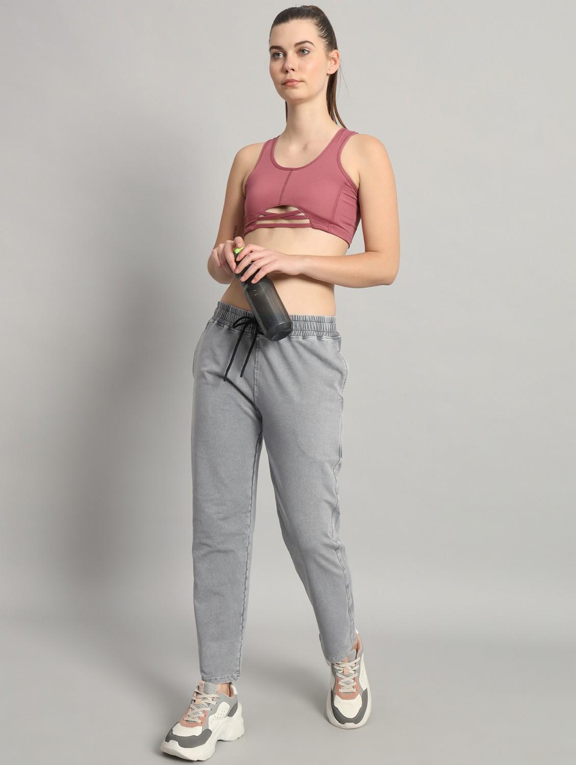women solid mid rise jogger - 21762362 - Standard Image - 2