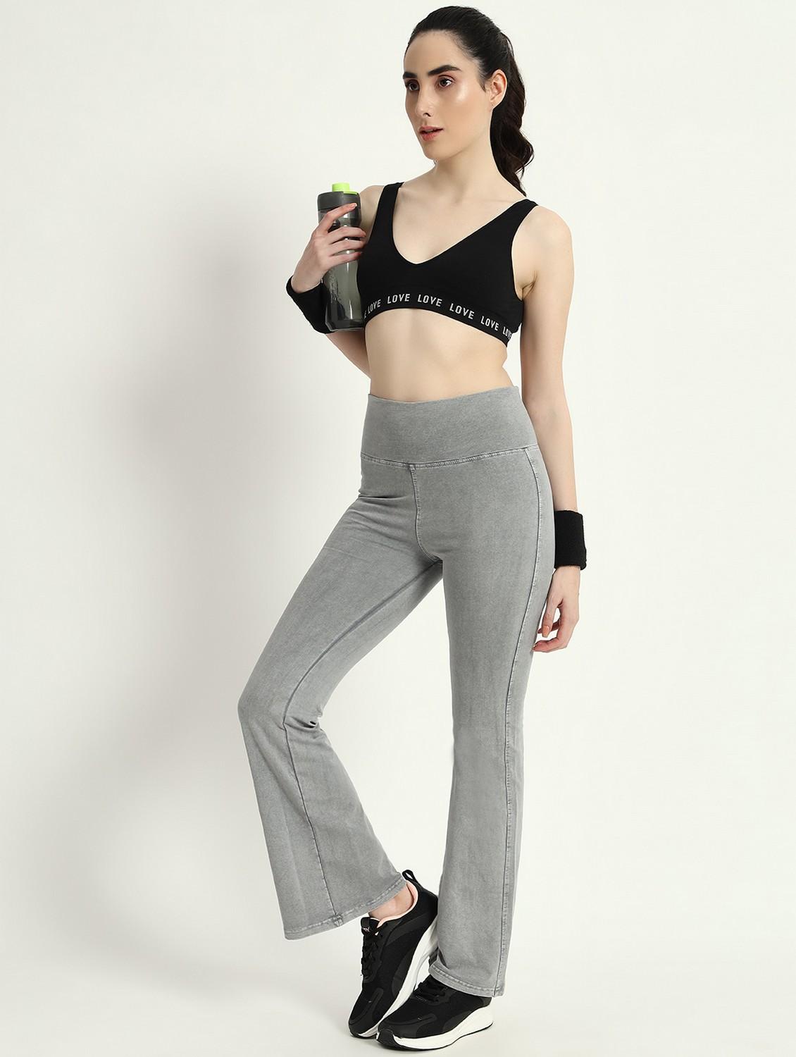 women solid high rise bootcut yoga pant - 21762363 - Standard Image - 2
