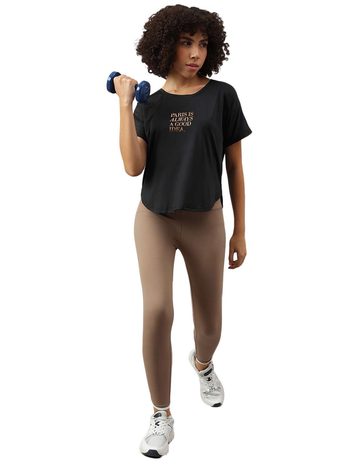 women typography printed dri-fit sports t-shirt - 21762369 -  Standard Image - 2