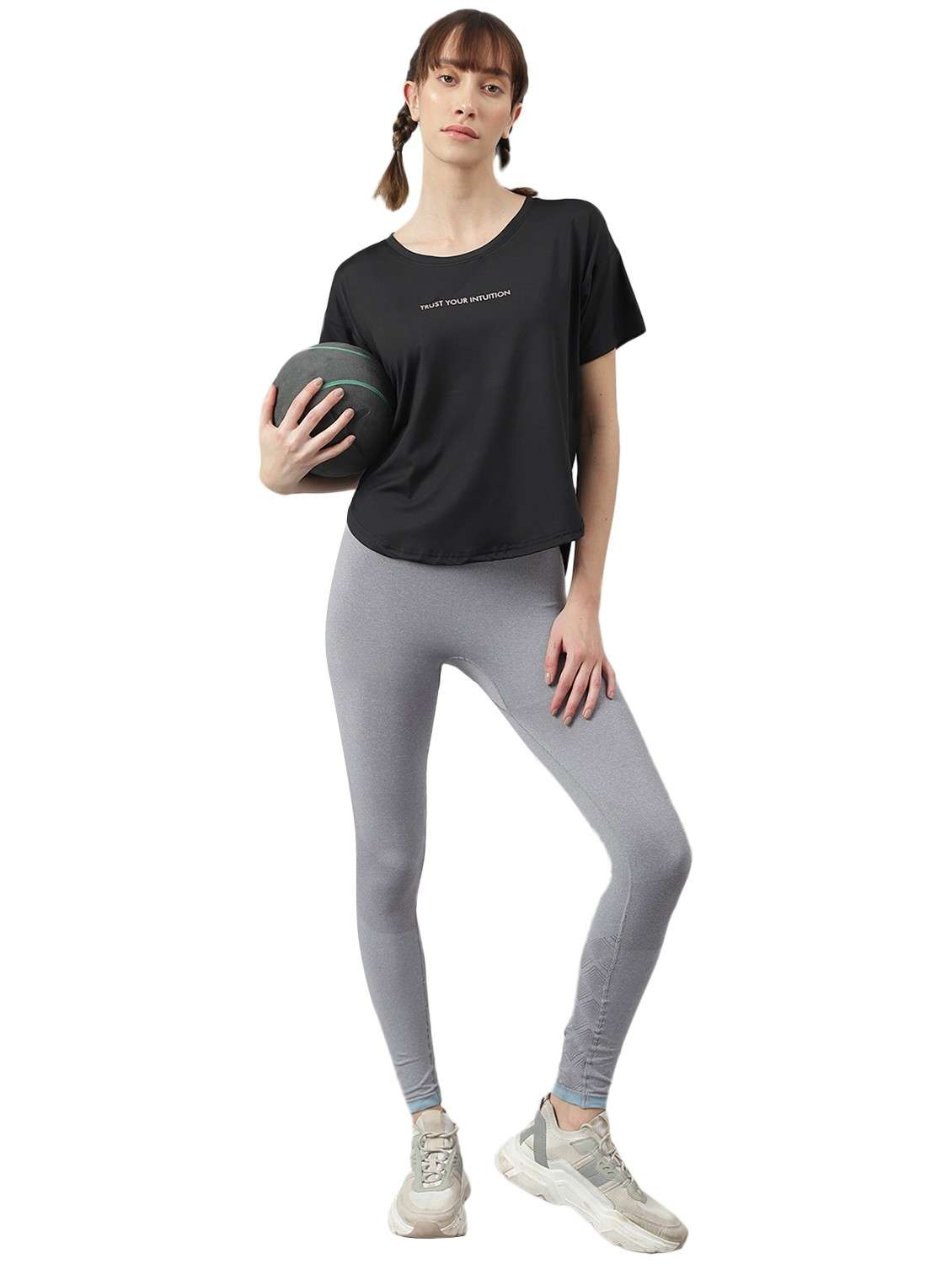 women printed dri-fit high low sports t-shirt - 21762392 -  Standard Image - 2