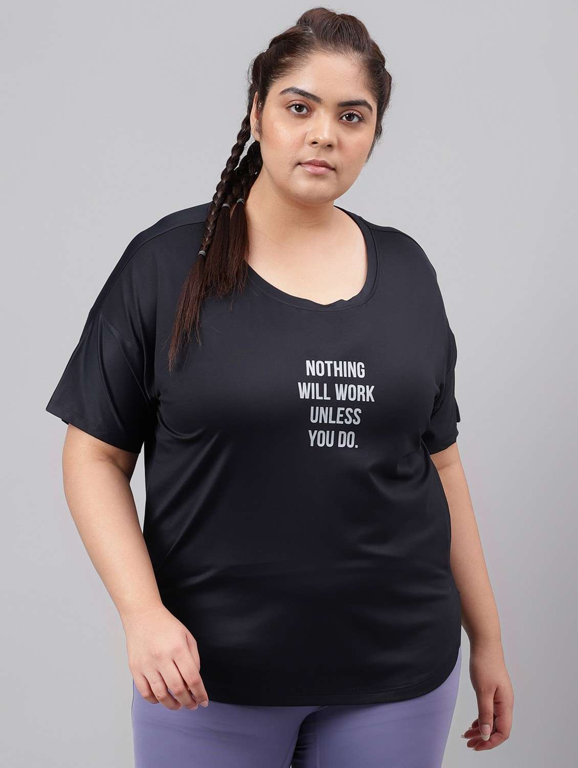 women plus size printed dri-fit sports t-shirt