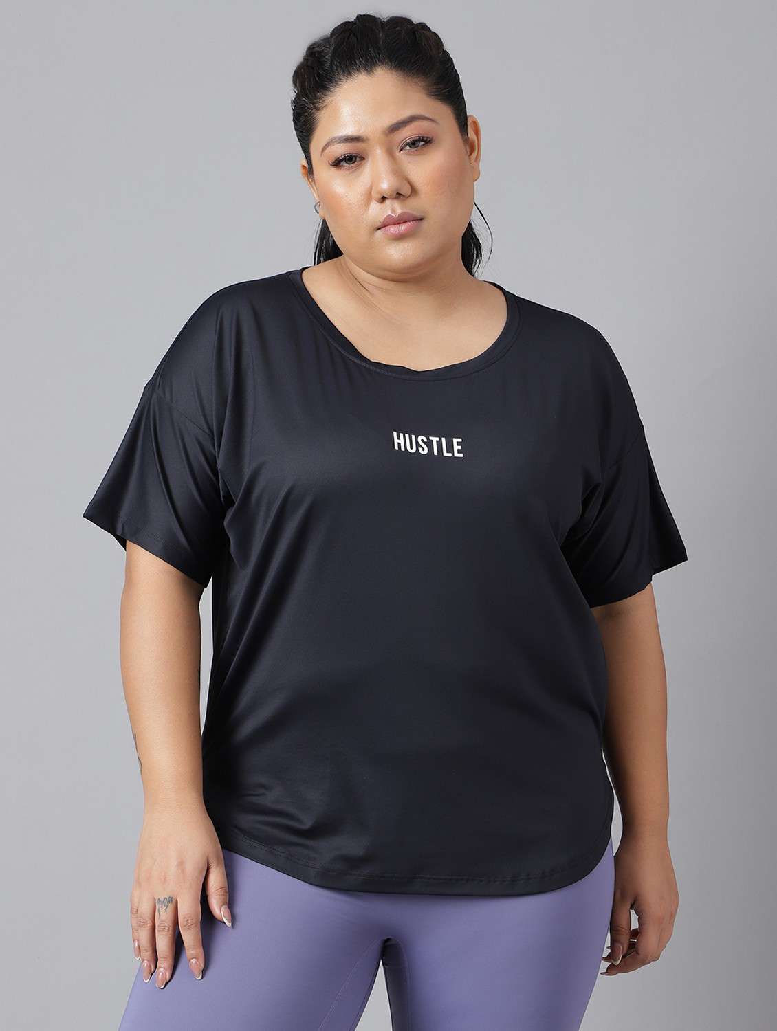 women plus size printed dri-fit sports t-shirt