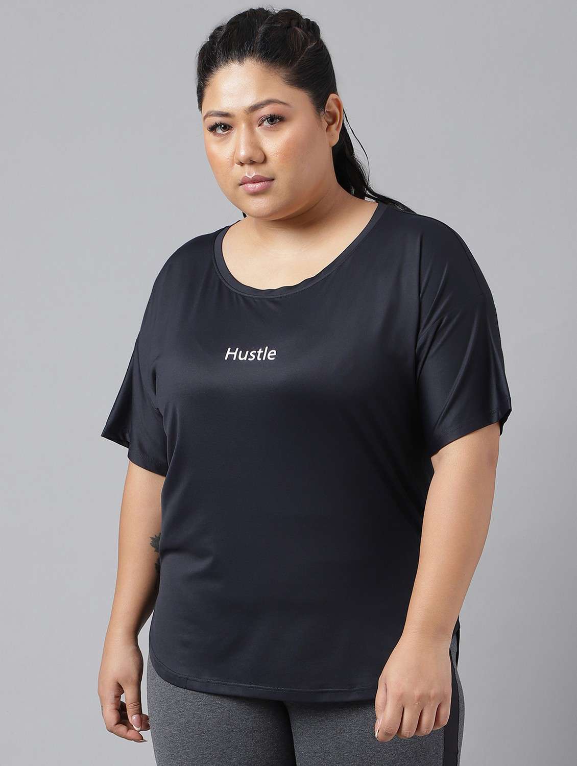 women plus size printed dri-fit sports t-shirt