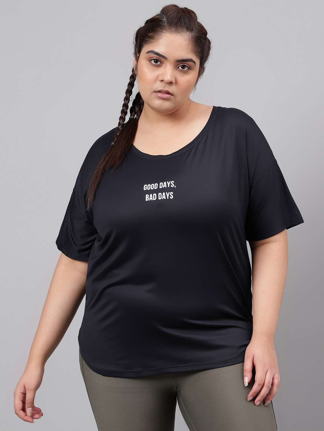 women plus size printed dri-fit sports t-shirt