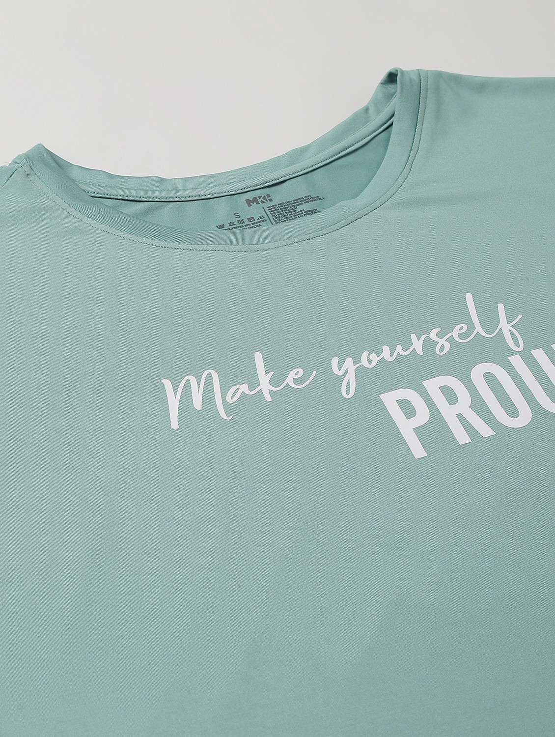 women green typographic round neck t-shirt - 21762615 -  Standard Image - 7