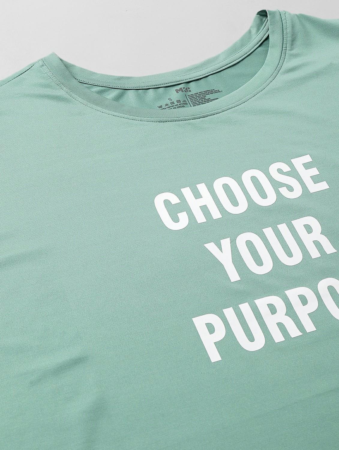 women green typographic round neck t-shirt - 21762619 - Standard Image - 7