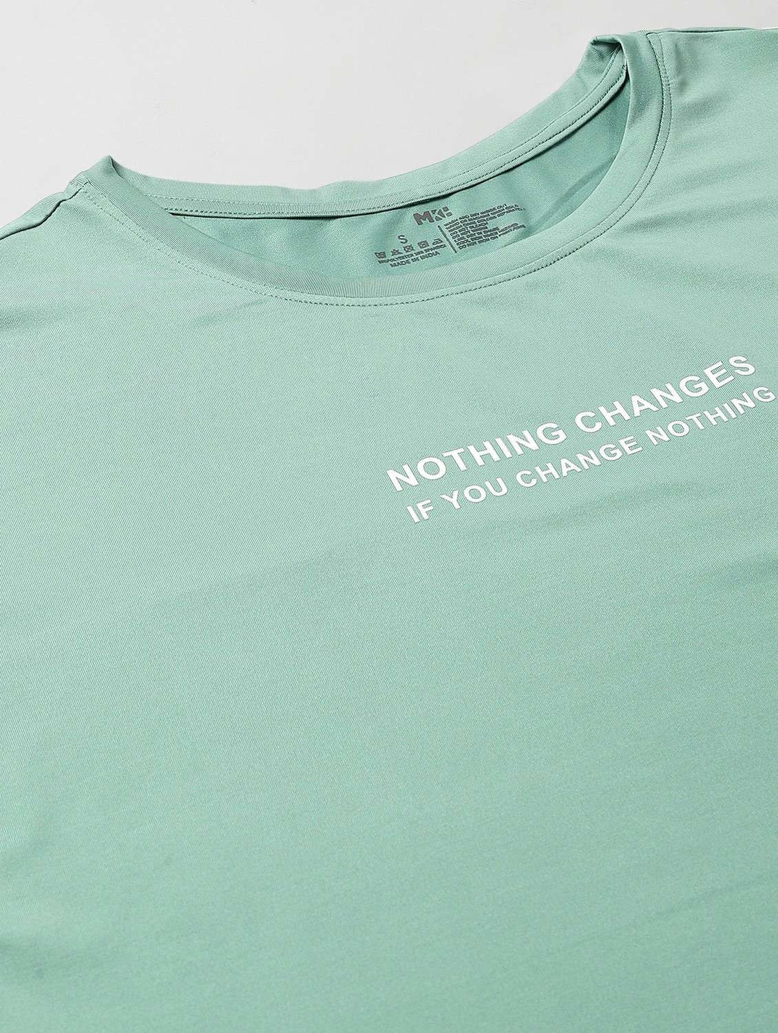 women green typographic round neck t-shirt - 21762620 -  Standard Image - 7