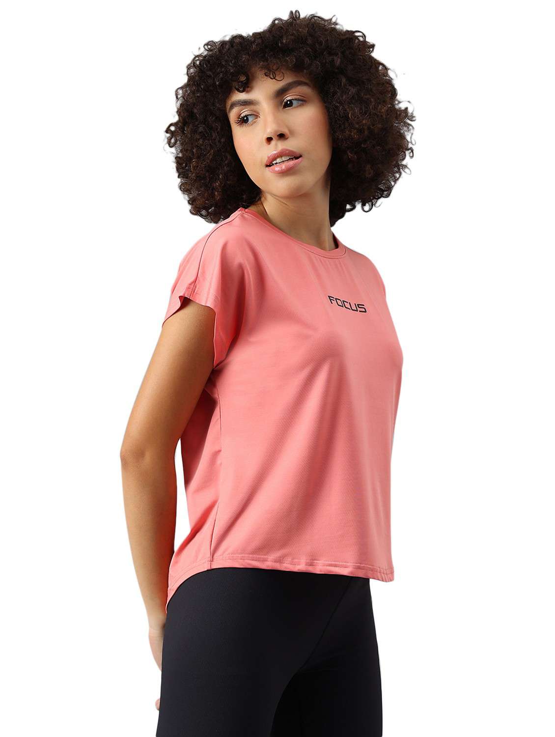 women pink typographic round neck t-shirt - 21762656 -  Standard Image - 2