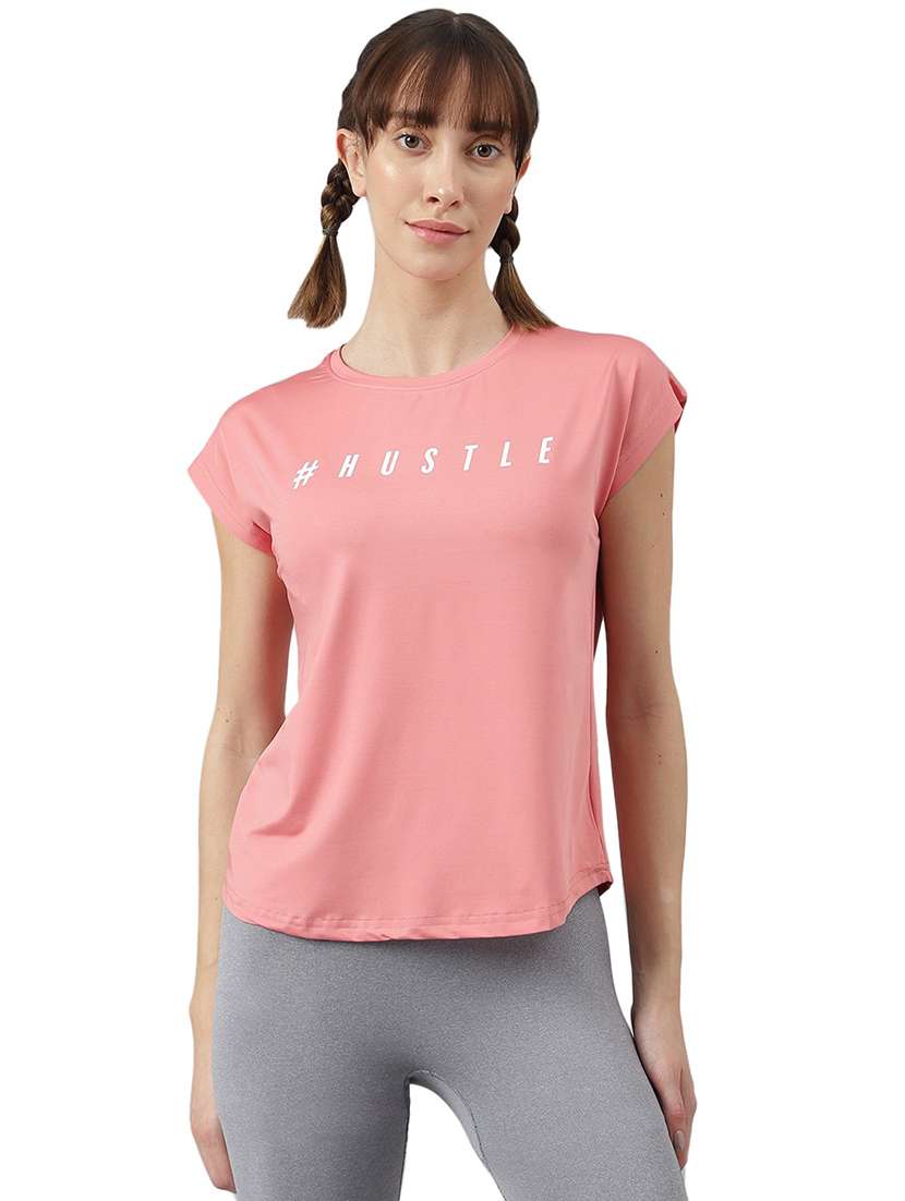 women chest print short sleeve t-shirt