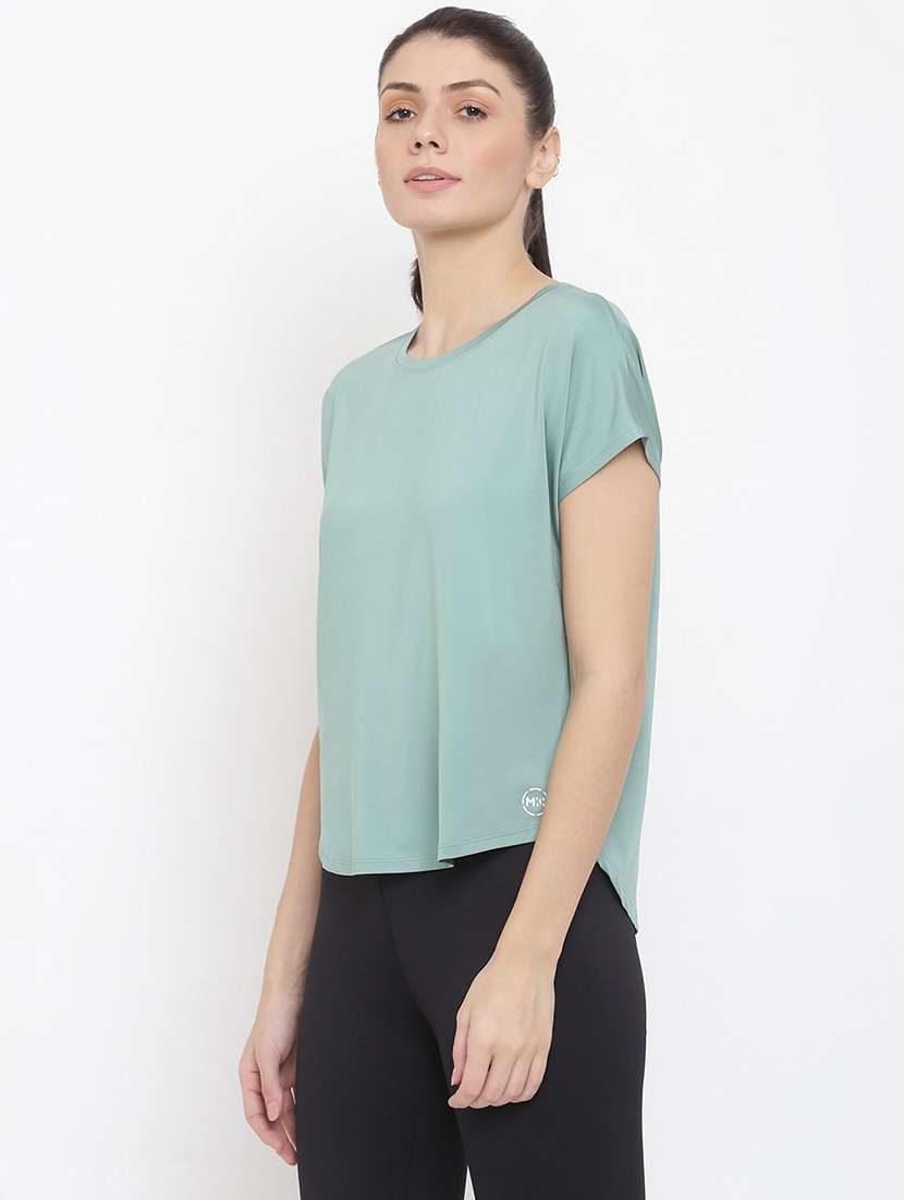 women printed round neck dri-fit sports t-shirt - 21762666 - Standard Image - 2