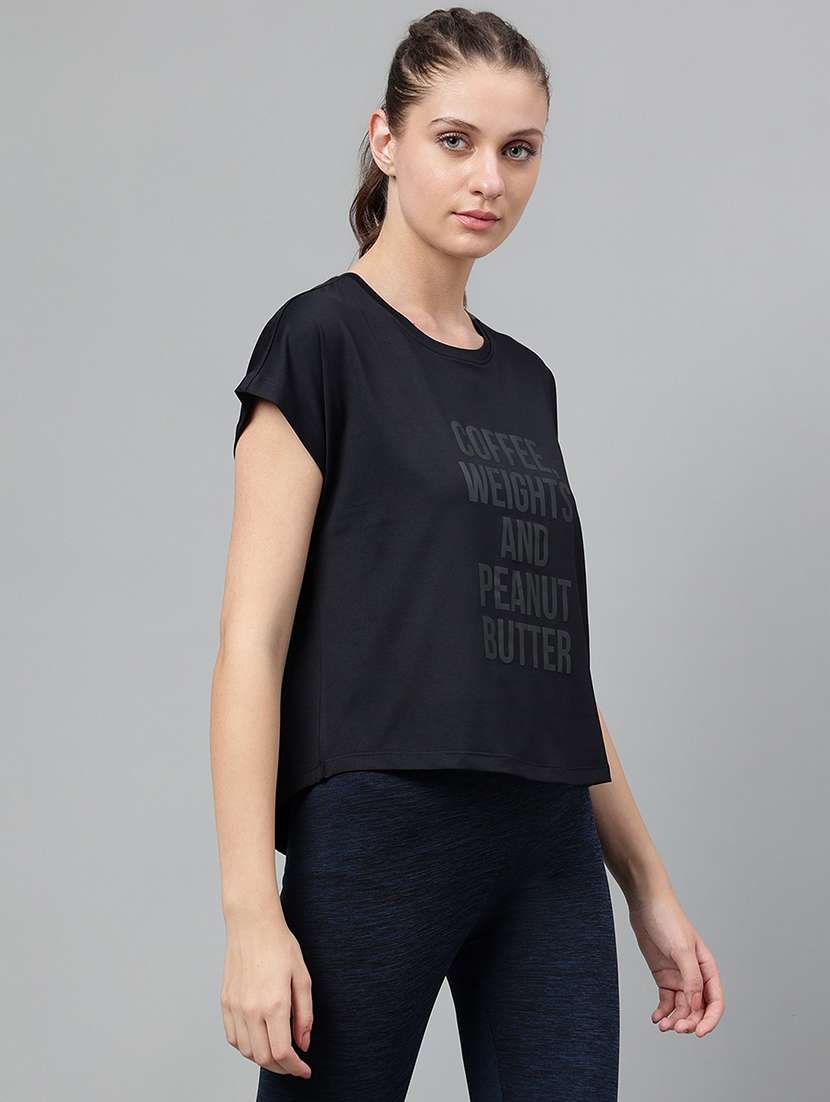 women printed round neck dri-fit sports t-shirt - 21762673 -  Standard Image - 2