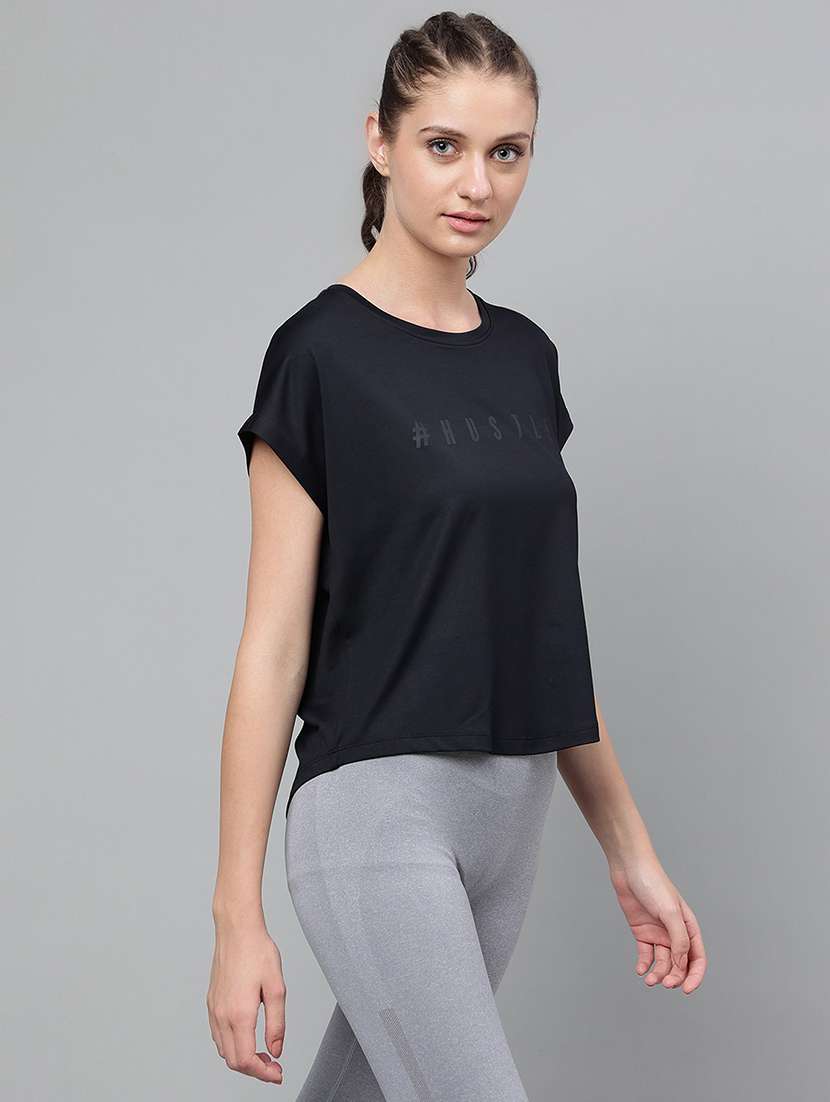 women printed round neck dri-fit sports t-shirt - 21762674 -  Standard Image - 2