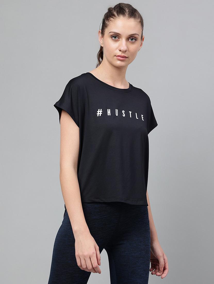 women printed round neck dri-fit sports t-shirt - 21762681 - Standard Image - 2