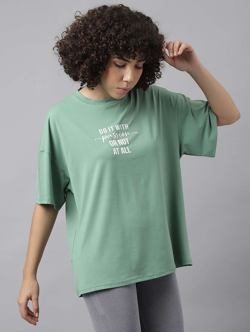 women printed round neck dri-fit sports t-shirt - 21762683 -  Standard Image - 2