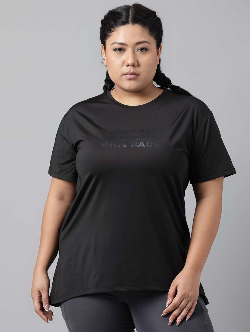 women plus size printed dri-fit sports t-shirt