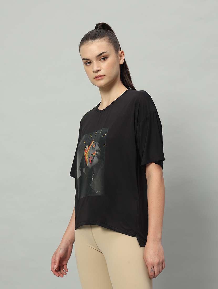 Women Printed Dri-fit Sports T-shirt - 21762832 -  Standard Image - 2