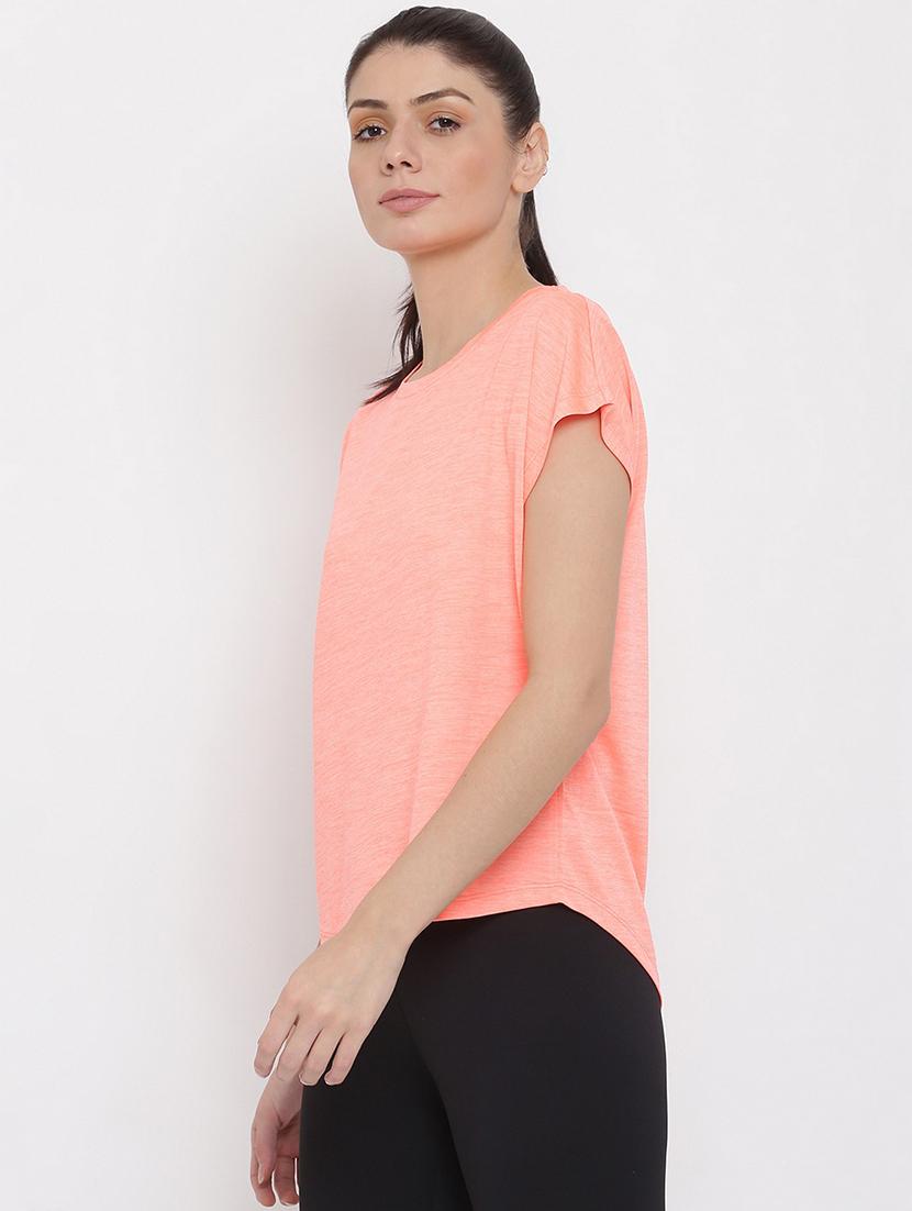 women melange relaxed fit dri-fit t-shirt - 21762858 - Standard Image - 2