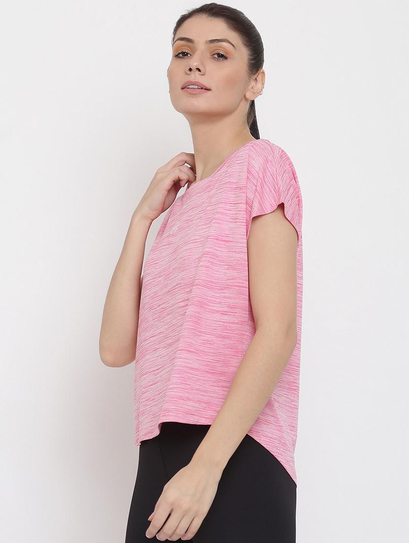 women melange relaxed fit dri-fit t-shirt - 21762859 - Standard Image - 2
