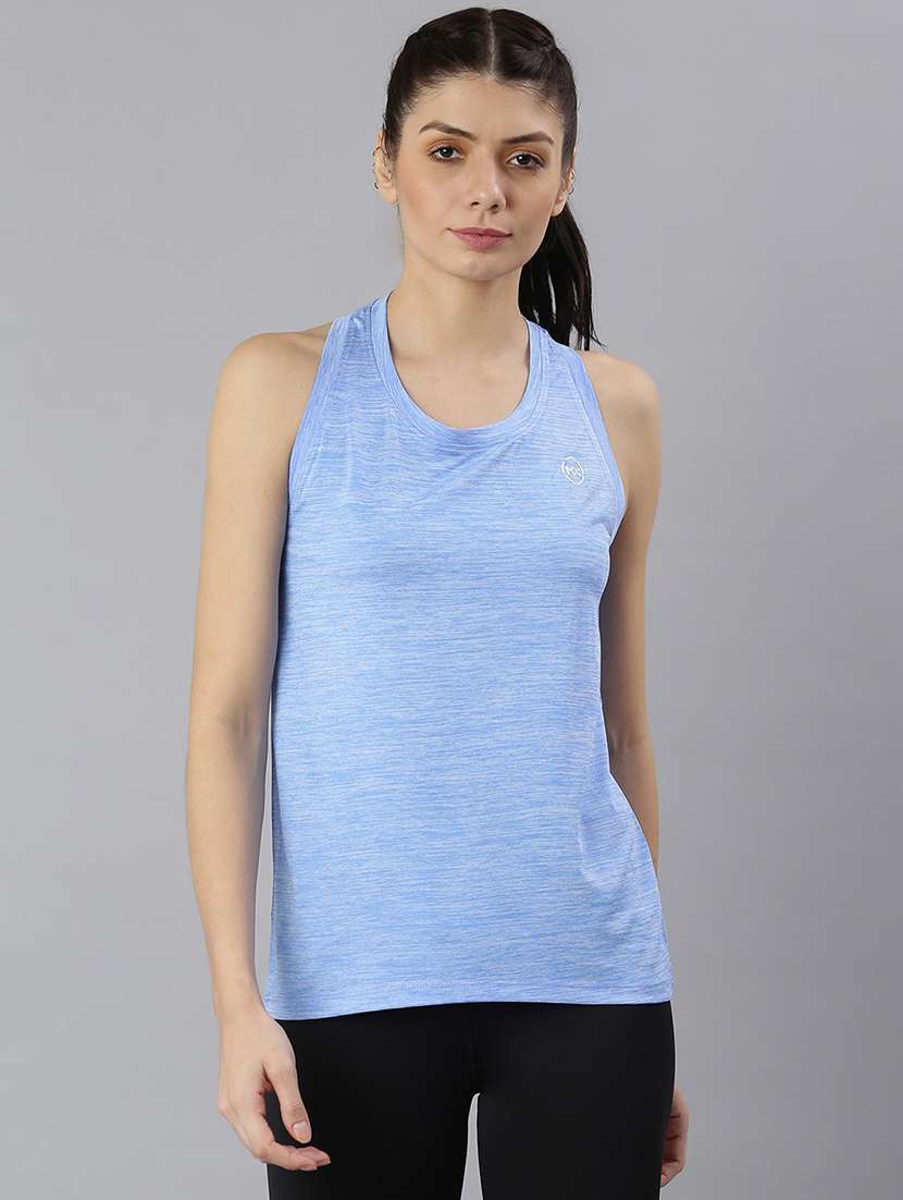 women melange racer back dri-fit t-shirt