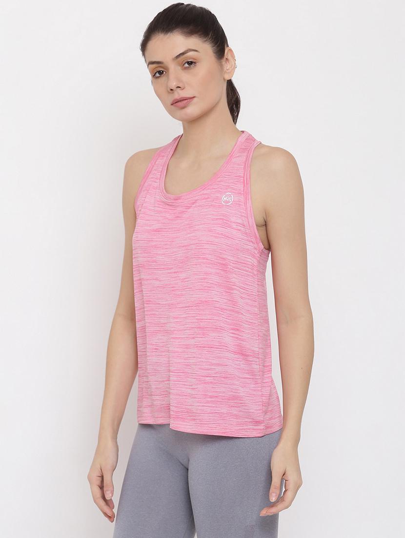 women melange racer back dri-fit t-shirt - 21762866 - Standard Image - 2