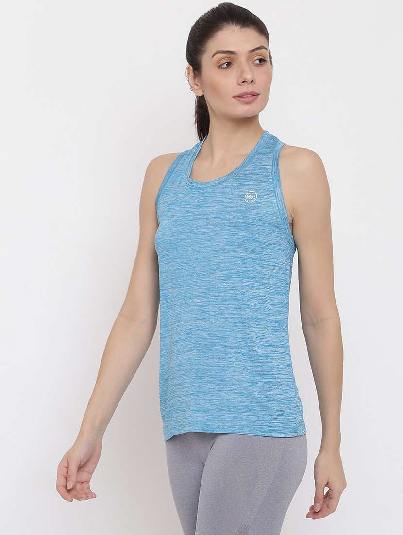women melange racer back dri-fit t-shirt - 21762867 -  Standard Image - 2