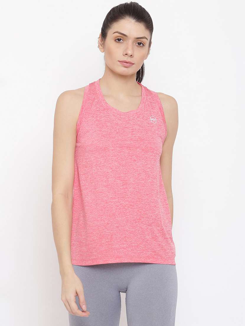 women melange racer back dri-fit t-shirt