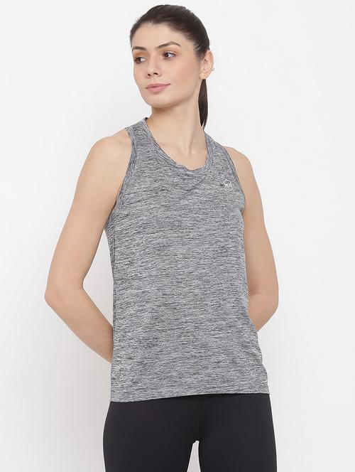 women melange racer back dri-fit t-shirt - 21762869 -  Standard Image - 0