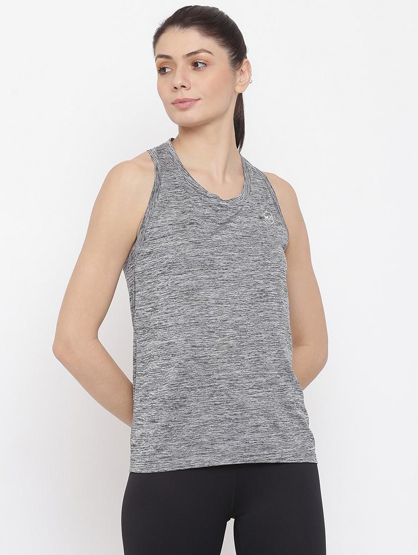 women melange racer back dri-fit t-shirt - 21762869 -  Zoom Image - 0