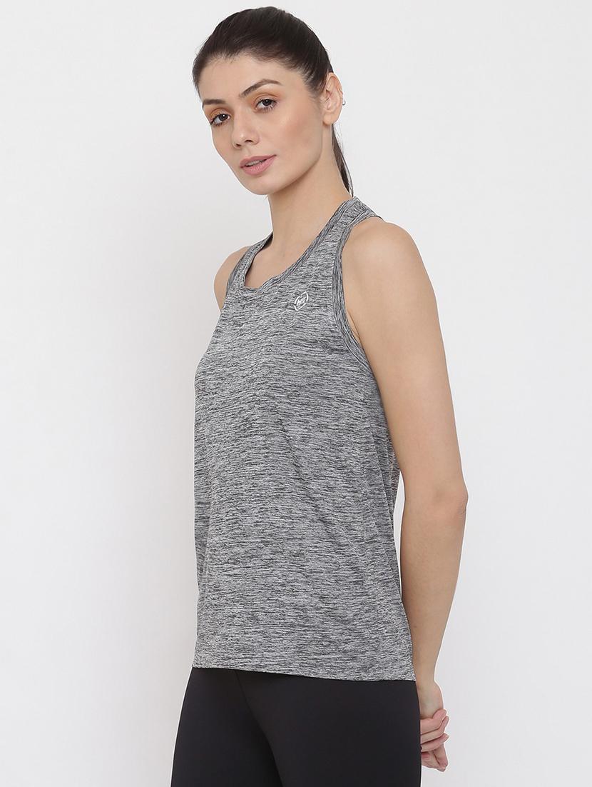 women melange racer back dri-fit t-shirt - 21762869 - Standard Image - 2
