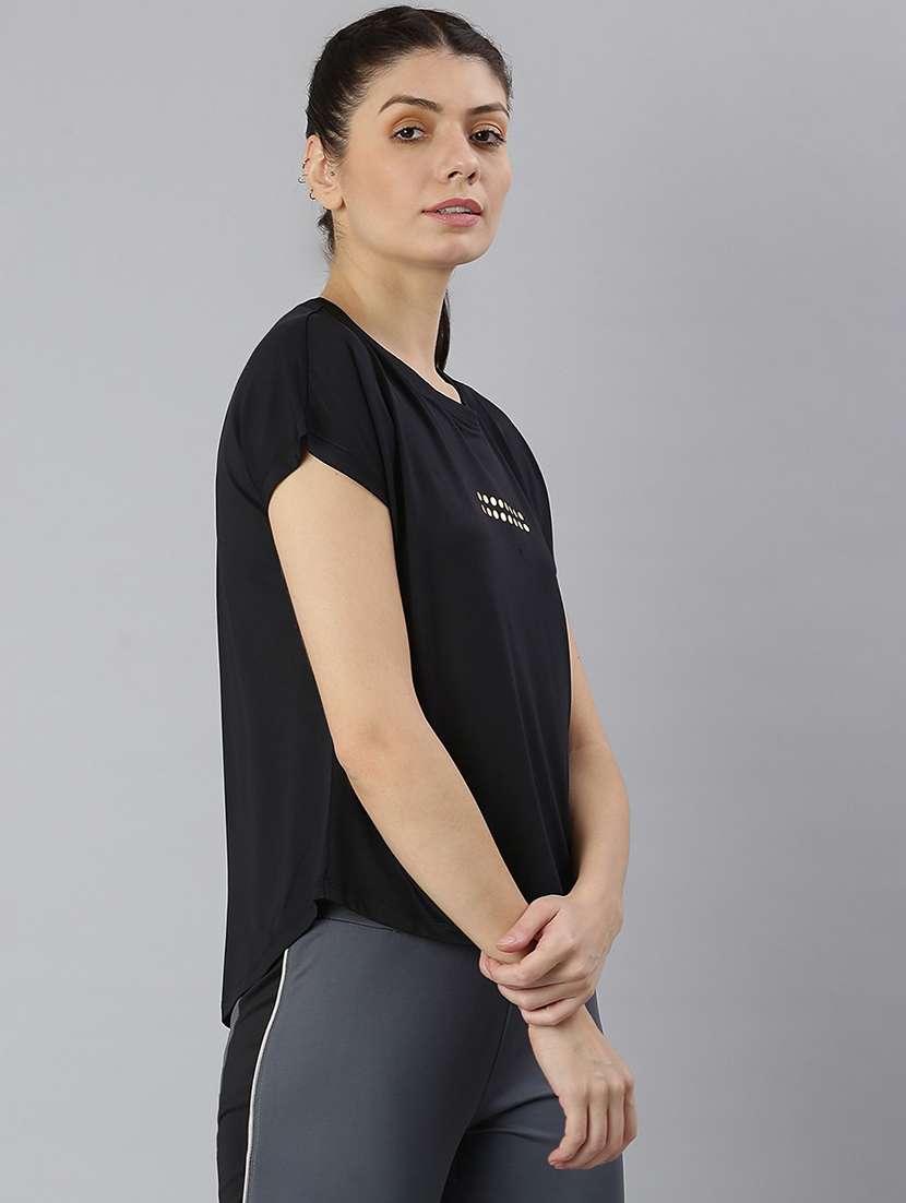 women printed round neck dri-fit sports t-shirt - 21762886 -  Standard Image - 2