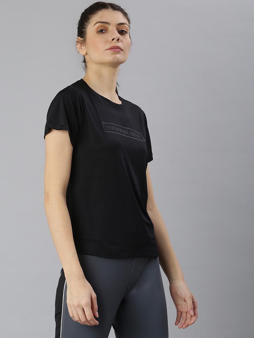 women printed round neck dri-fit sports t-shirt - 21762891 - Standard Image - 2