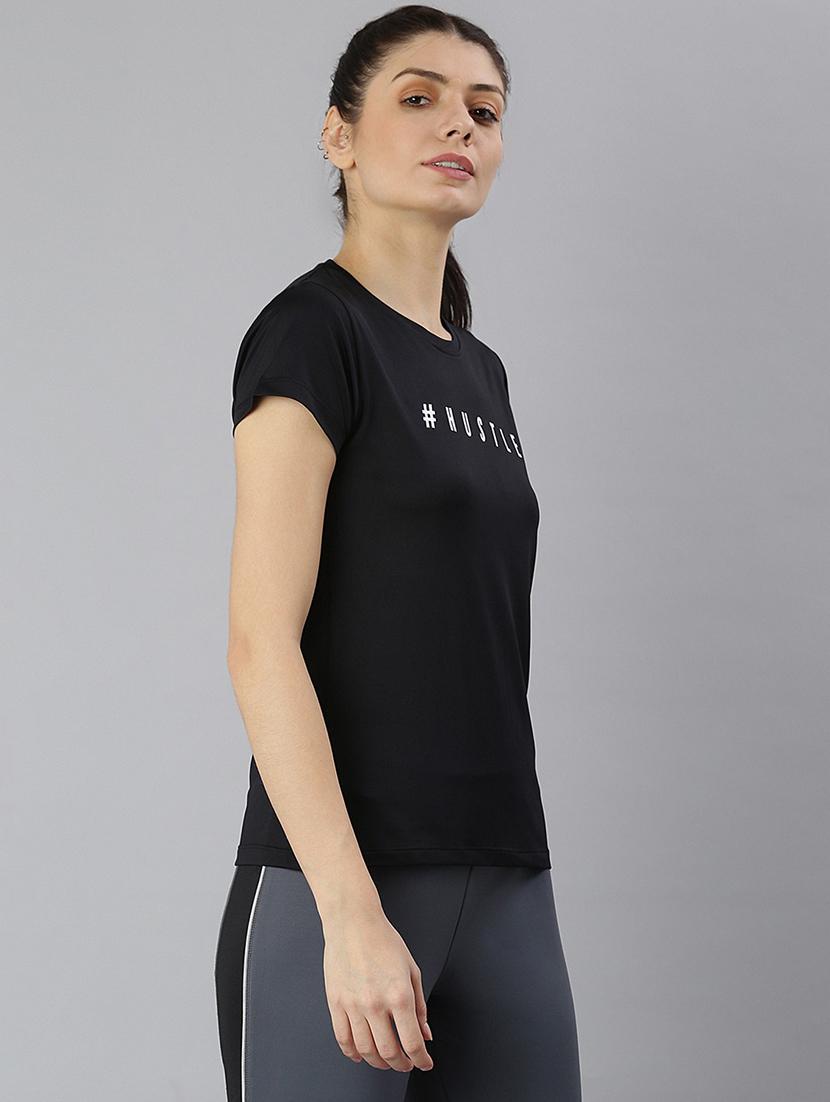 women printed round neck dri-fit sports t-shirt - 21762893 - Standard Image - 2