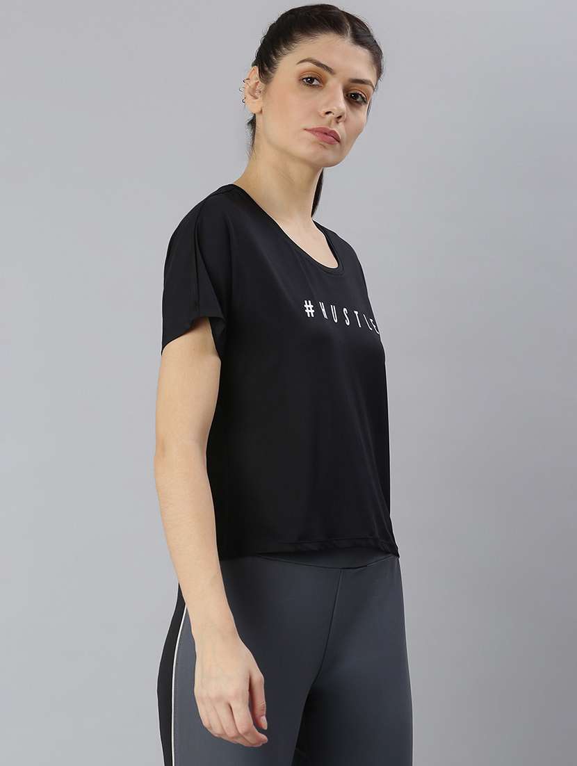 women printed round neck dri-fit sports t-shirt - 21762897 -  Standard Image - 2