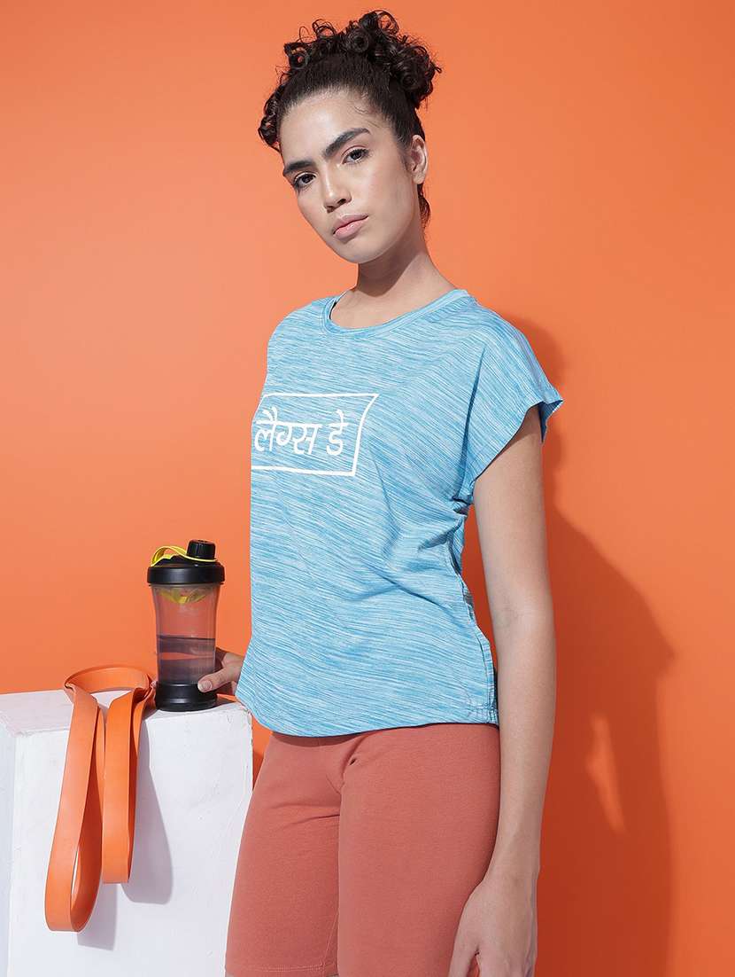 women typography print relaxed fit dri-fit t-shirt - 21762916 -  Standard Image - 2