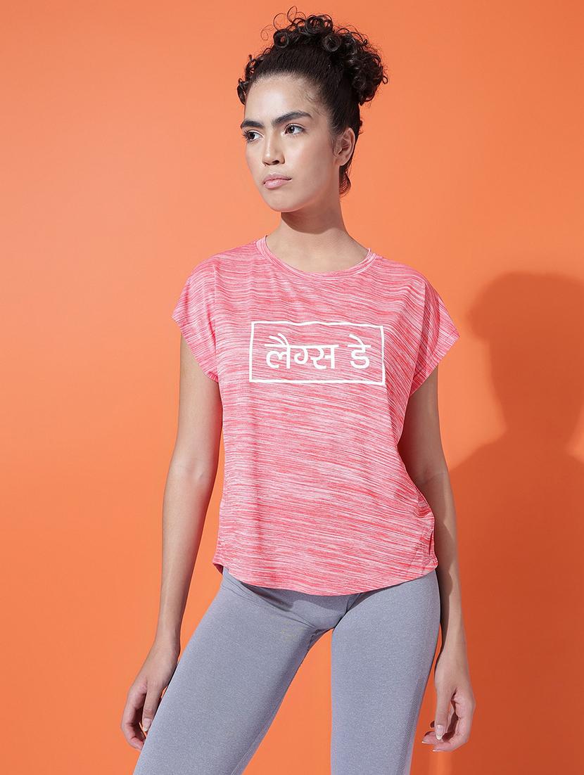 women typography print relaxed fit dri-fit t-shirt - 21762920 -  Zoom Image - 0