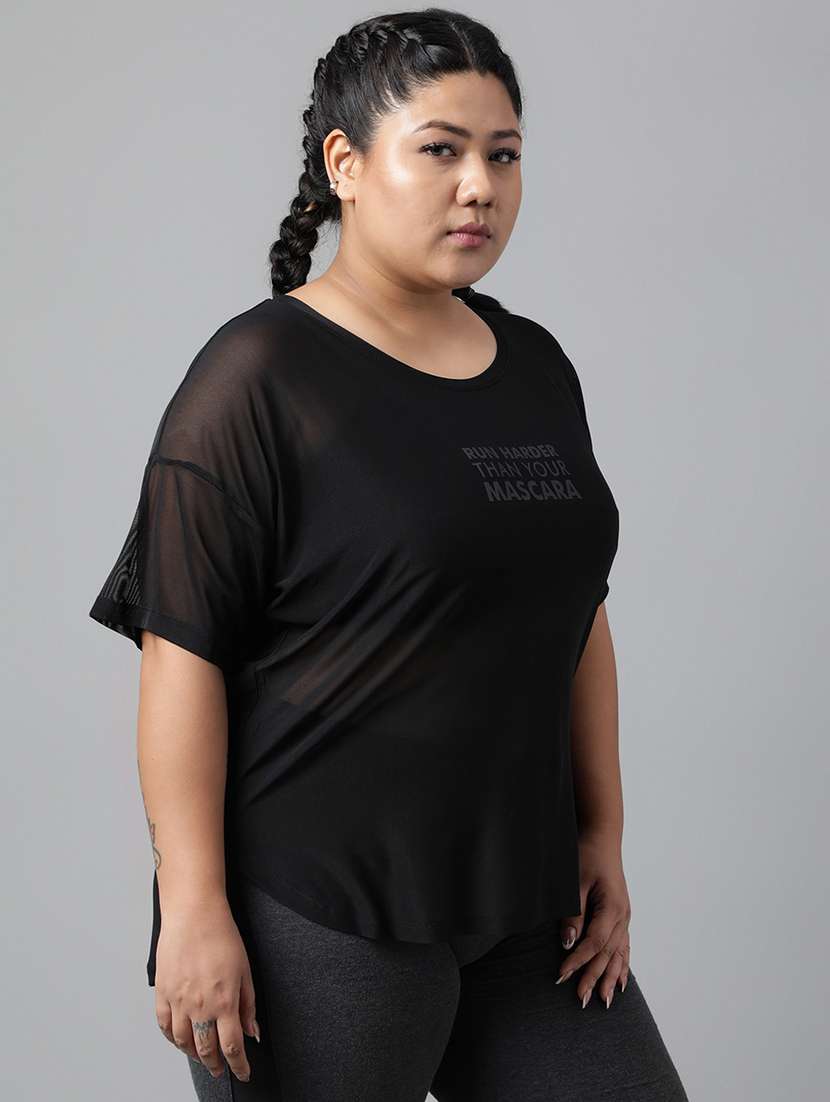 women typography printed plus size dri-fit t-shirt - 21762938 - Standard Image - 2