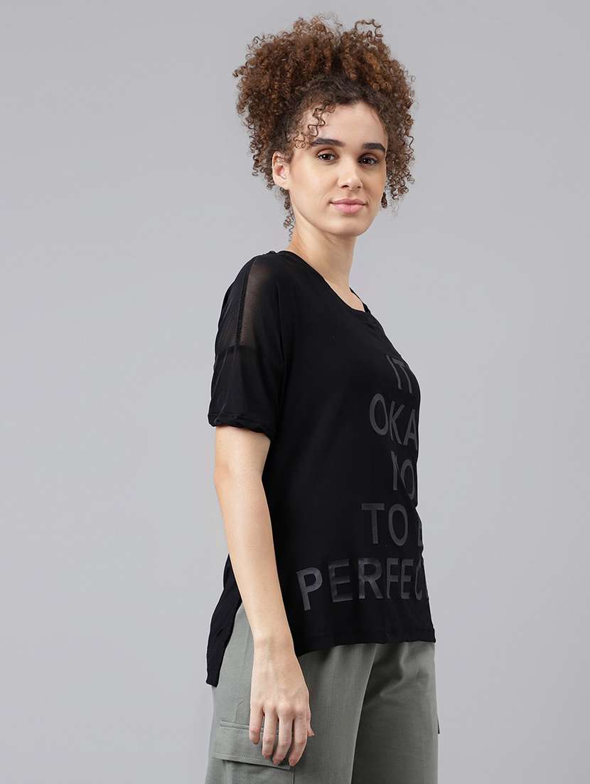 women typography printed relaxed fit dri-fit t-shirt - 21762945 -  Standard Image - 2