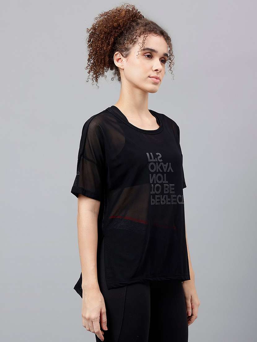 women typography printed relaxed fit dri-fit t-shirt - 21762947 -  Standard Image - 2