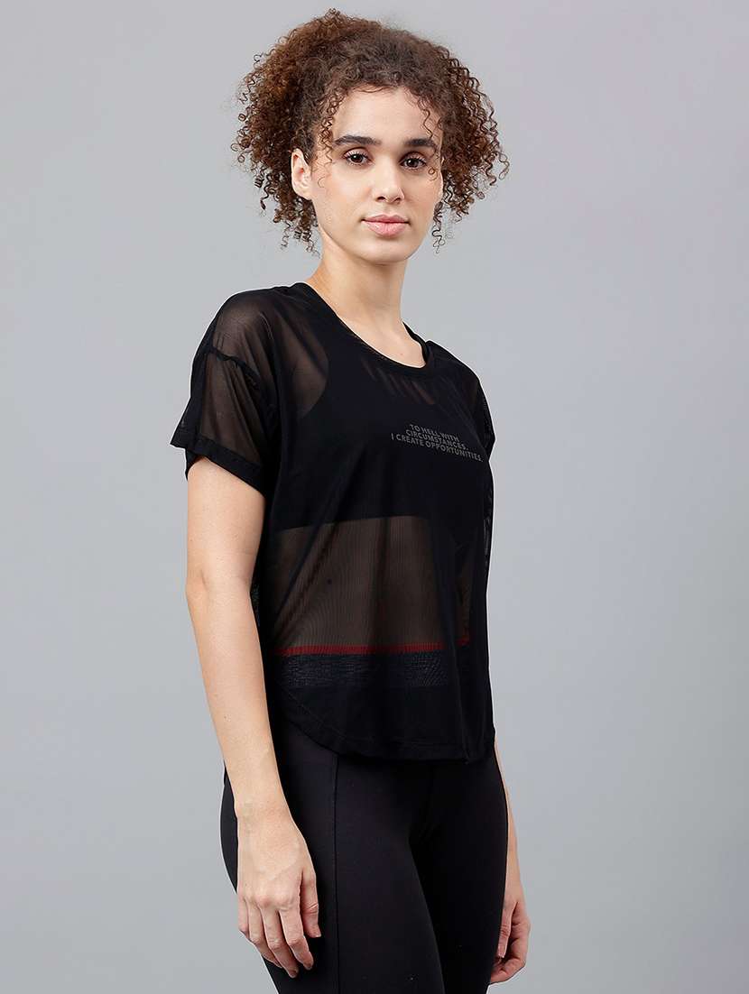 women typography printed relaxed fit dri-fit t-shirt - 21762949 -  Standard Image - 2