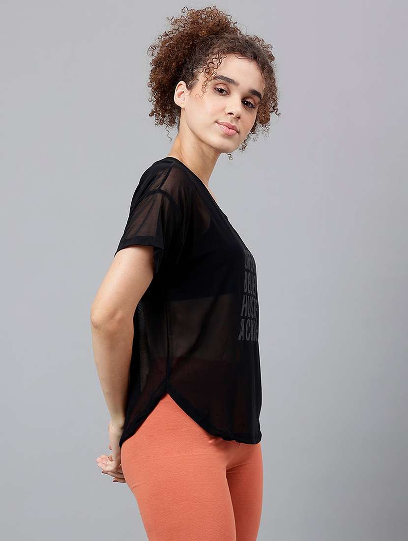 women typography printed relaxed fit dri-fit t-shirt - 21762951 -  Standard Image - 2