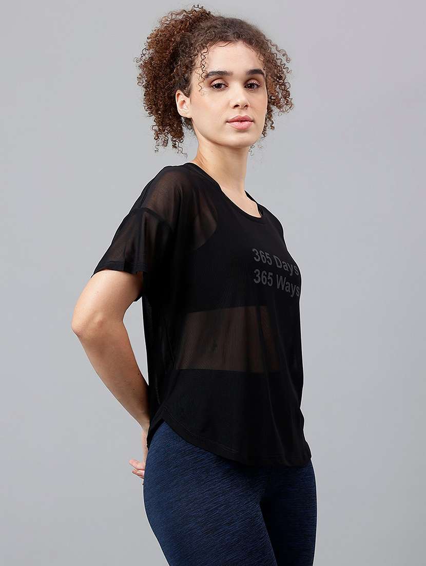 women typography printed relaxed fit dri-fit t-shirt - 21762953 -  Standard Image - 2