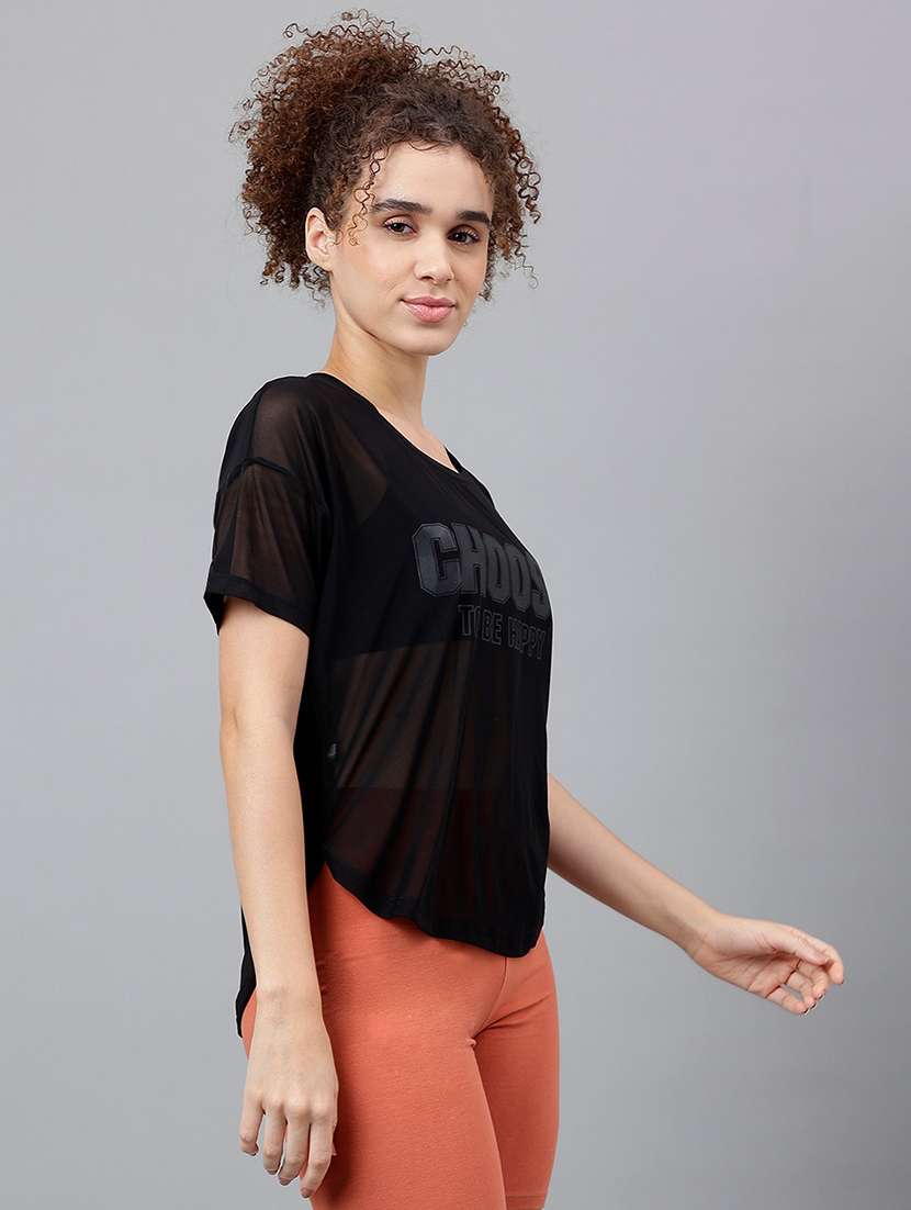 women typography printed relaxed fit dri-fit t-shirt - 21762954 -  Standard Image - 2