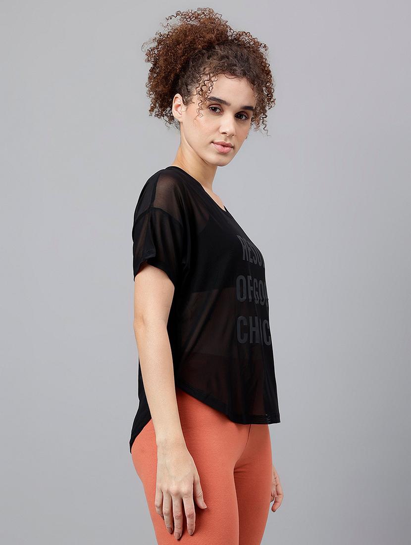 women typography printed relaxed fit dri-fit t-shirt - 21762958 - Standard Image - 2