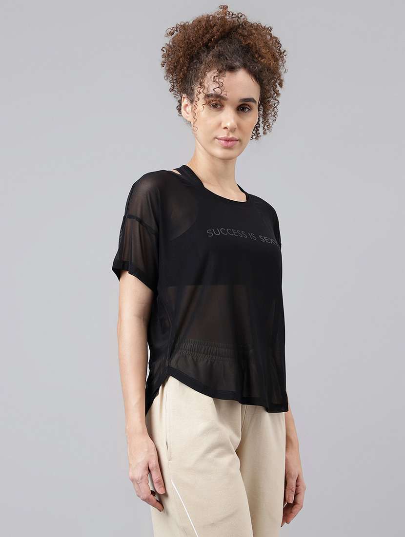 women typography printed relaxed fit dri-fit t-shirt - 21762959 -  Standard Image - 2